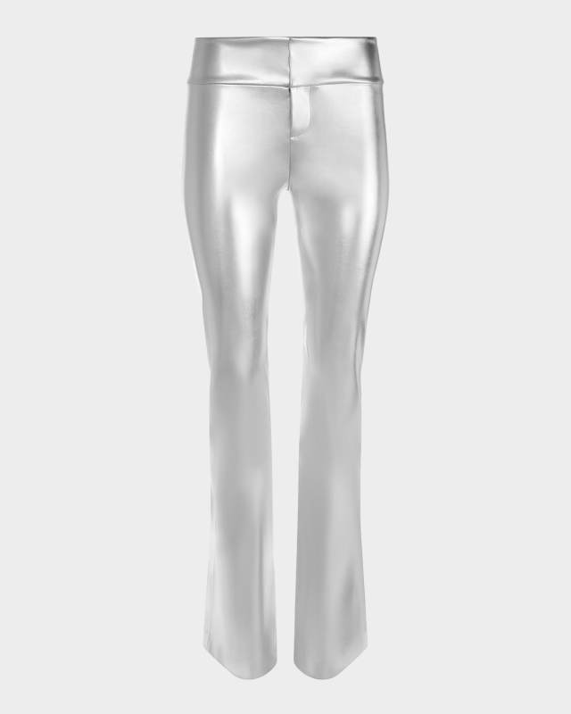 Olivia Metallic Vegan Leather Bootcut Pants